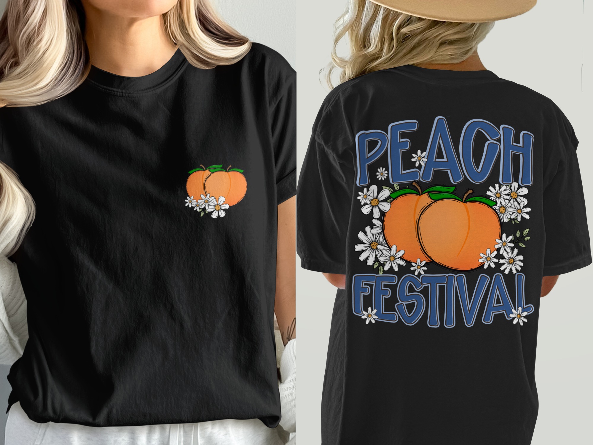 Comfort Colors 1717 Peach Festival T-Shirt, Peach Lover Gift, Floral TShirt, Summer Tee, Cute Fruit Shirt, Trendy Graphic Tee, Women Tshirt - Image 2
