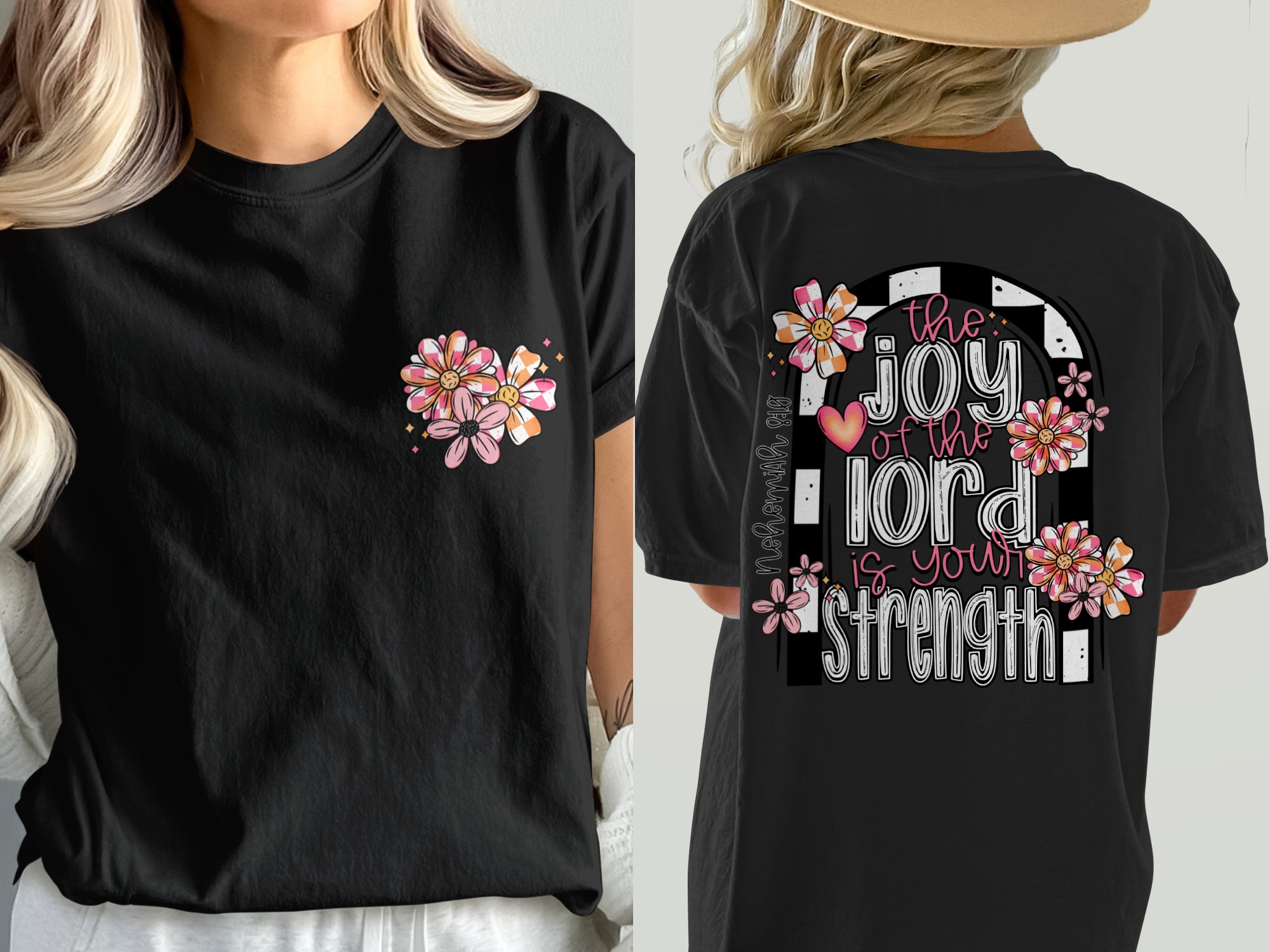 Comfort Colors C1717 T Shirt, Joy of The Lord Shirt, Christian Shirt, Religious Shirt, Faith Shirt, Flower T-Shirt, Floral Comfort Colors - Image 2