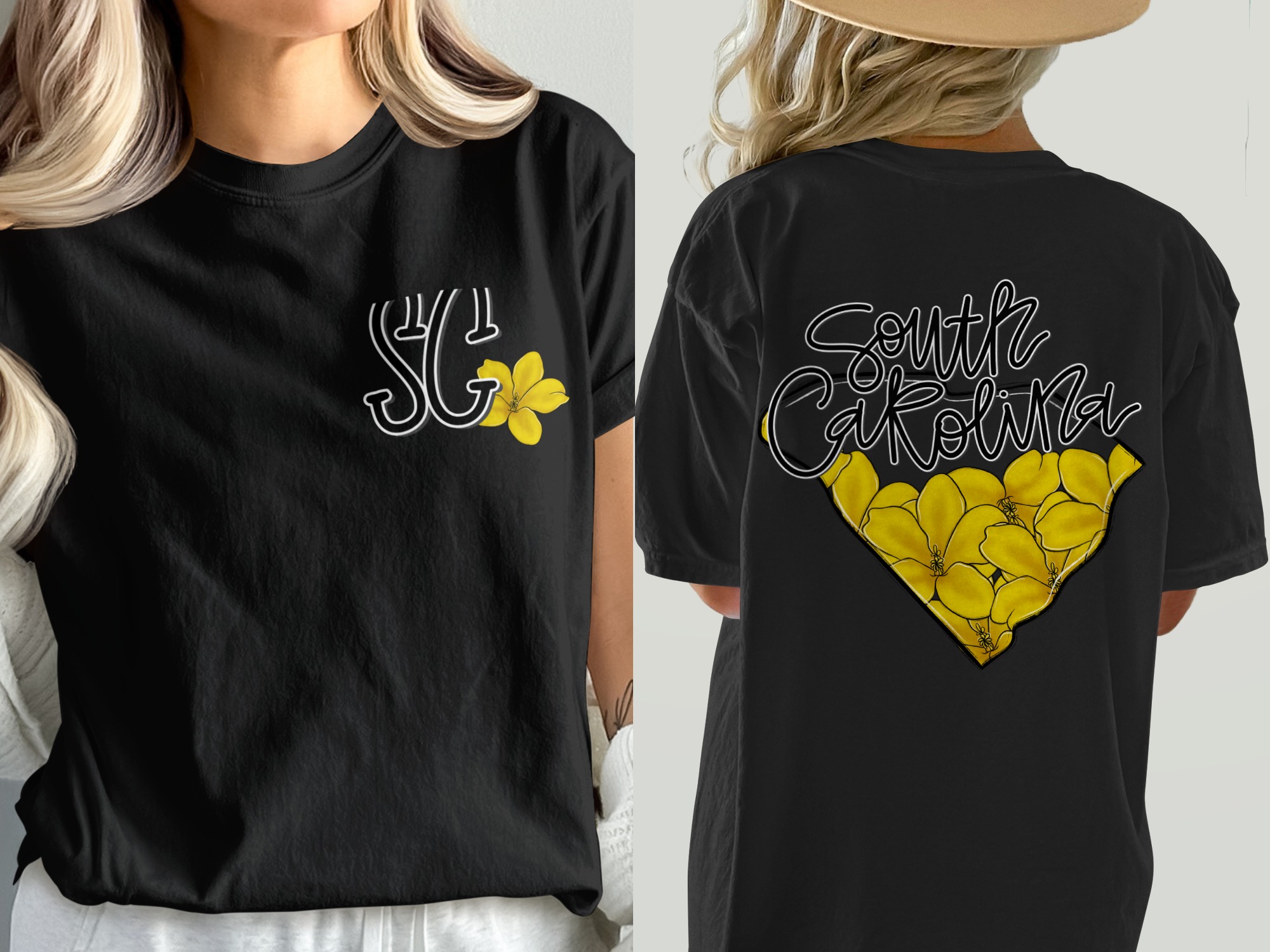 South Carolina T Shirt, Yellow Jessamine Flower Tee, SC State Flower Shirt, Southern Pride Shirt, Botanical Gift for South Carolinian - Image 2