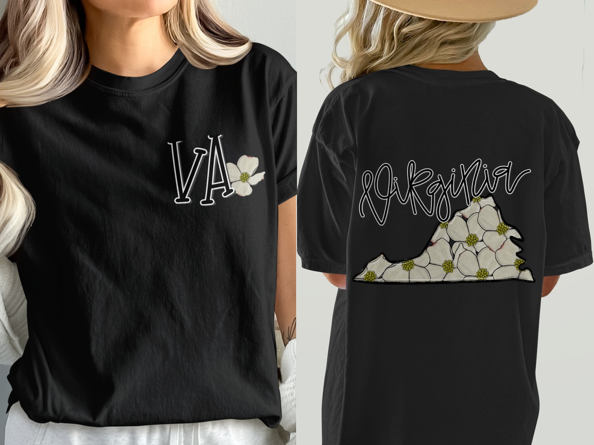 Virginia State Flower T-Shirt, Dogwood Blossom Shirt, VA Gift Tee, Floral State Pride, Virginia Lover, Comfort Colors T Shirt - Image 2