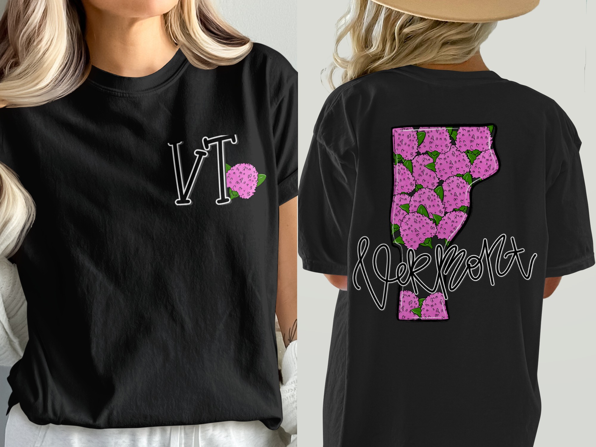 Vermont T Shirt, Flower VT Tee, State Pride Shirt, Floral Vermont Gift, Souvenir Tee, Vacation Shirt, Vermont Lover Top, Unisex T-Shirt - Image 2