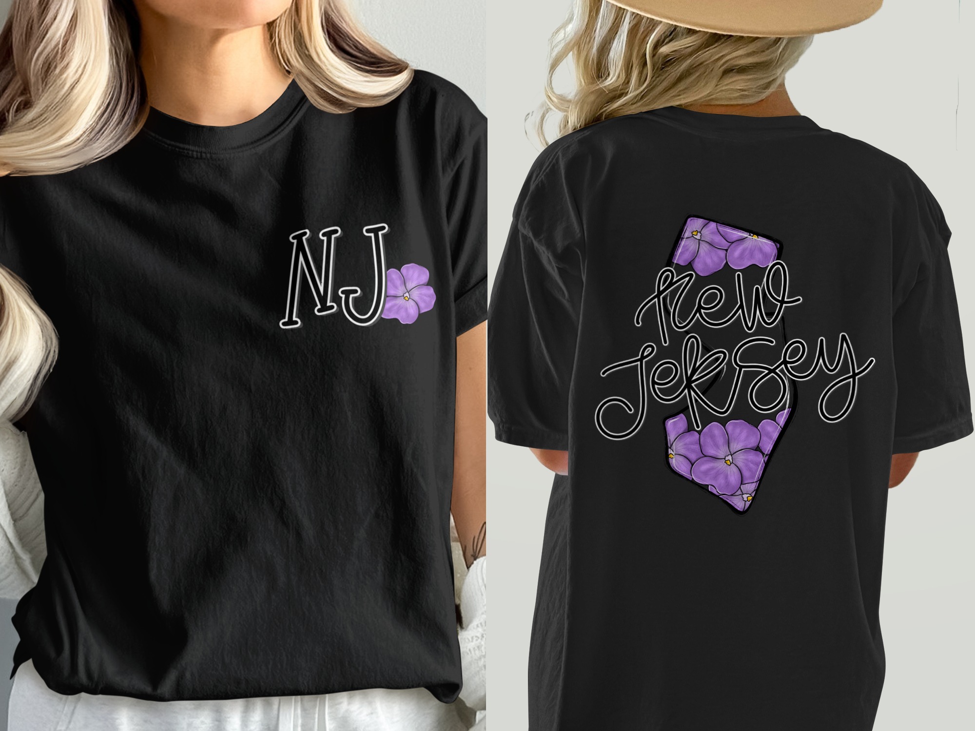 New Jersey T-Shirt, Floral NJ Shirt, State Pride Shirt, New Jersey Gift, NJ Flowers T-Shirt, Jersey Lover Gift, Jersey TShirt, Jersey Girl - Image 8