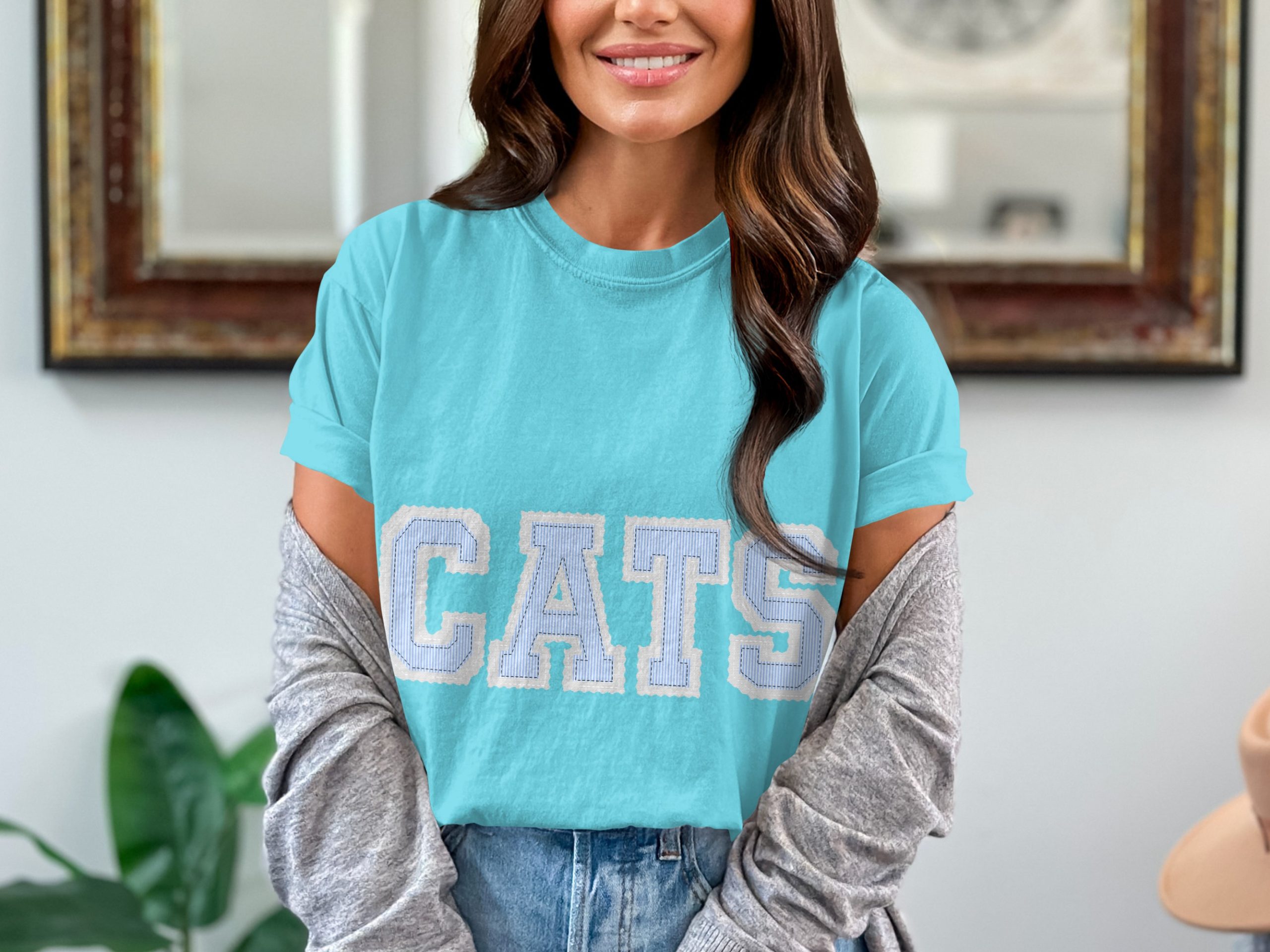 Cute Cats T-Shirt Comfort Colors 1717, Cat Lover Shirt, Trendy Aesthetic Tee, Cat Graphic Shirt, College Cat T-Shirt, Soft Comfy Shirt, prepster preppy - Image 2