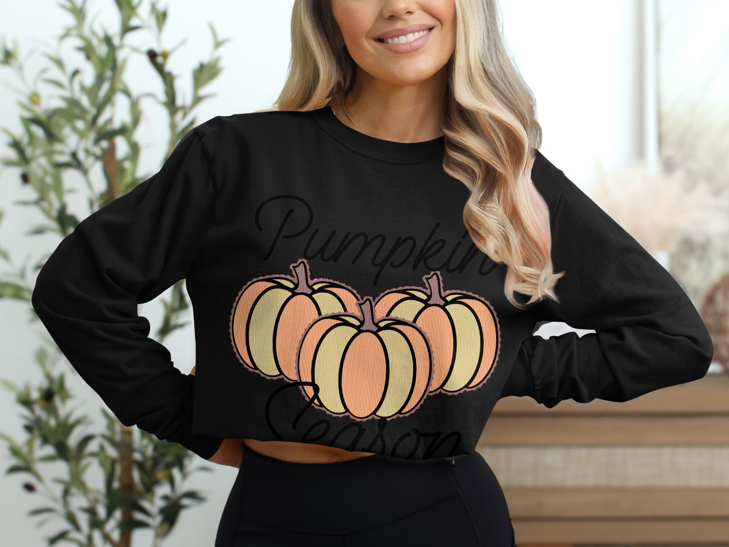 Pumpkin Season Long Sleeve T-Shirt, Fall Apparel, Autumn Vibes, Thanksgiving Shirt, Harvest, Trendy Shirt, Seasonal Fashion, Gift Idea - Image 2
