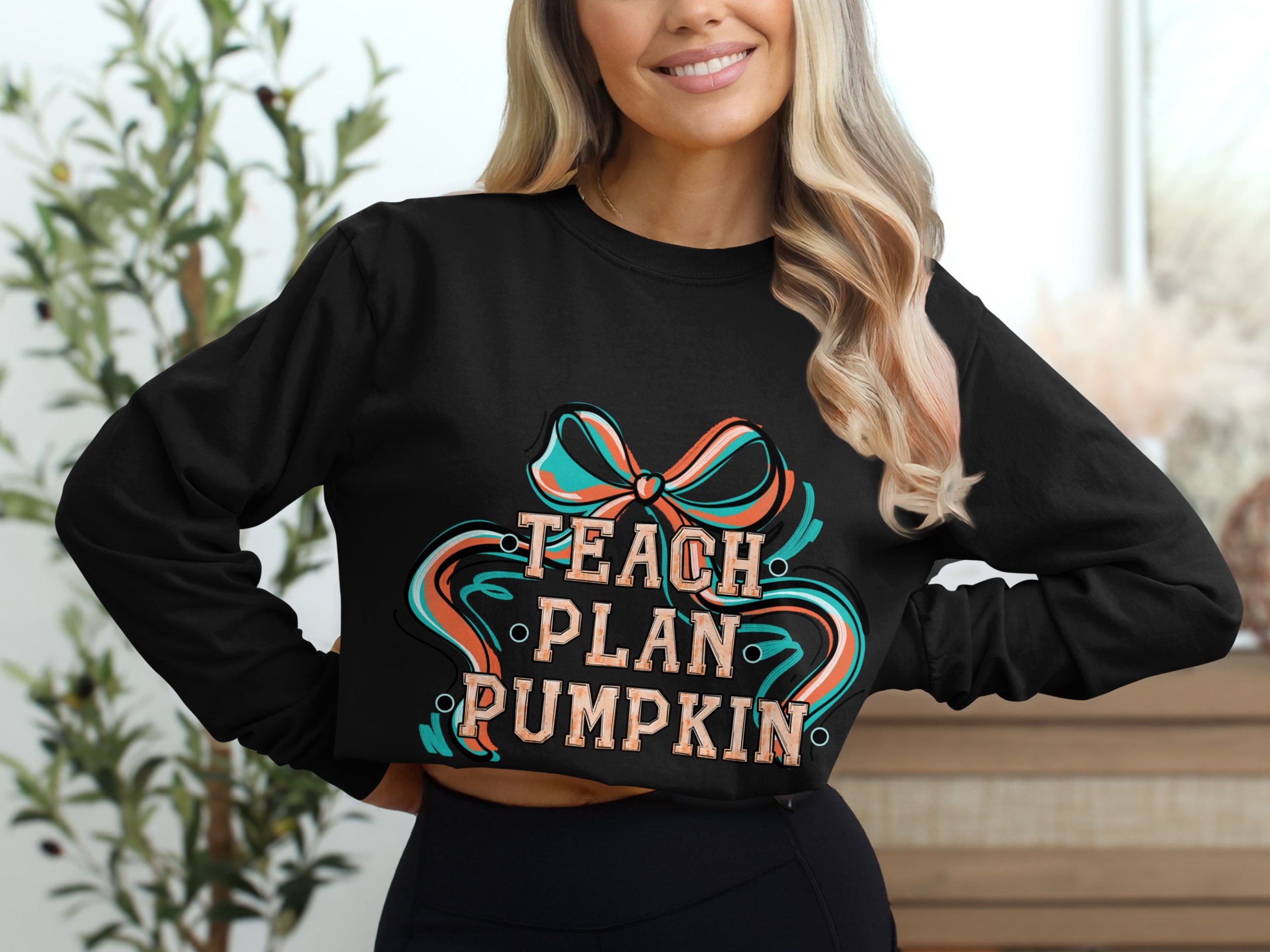 Teach Plan Pumpkin Long Sleeve T-Shirt, Teacher Fall Shirt, Autumn Apparel, Thanksgiving Clothing, Holiday Shirt, Gift For Teacher - Image 2