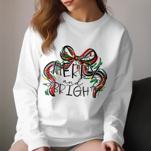 Merry and Bright Long Sleeve T-Shirt, Holiday Shirt, Christmas Gift, Festive Outfit, Winter Apparel, Cozy Top, Seasonal Fashion