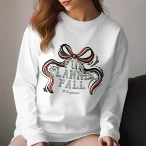 Fur Flannel Fall Long Sleeve T-Shirt, Dog Mom Shirt, Autumn Apparel, Cozy Season, Dog Lover Gift, Trendy Fall Fashion, Women Long Sleeve