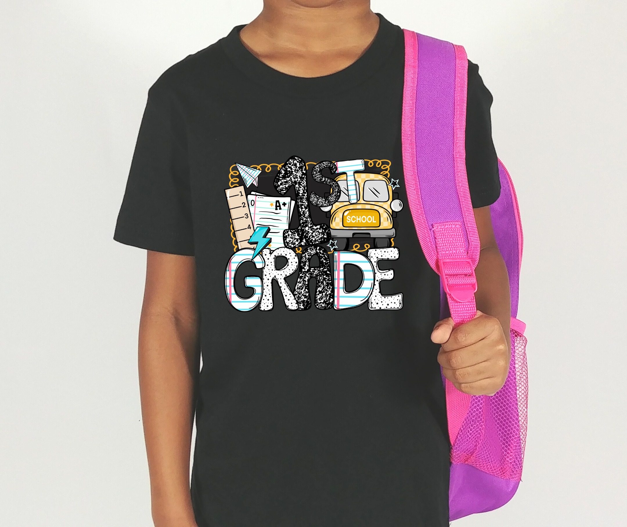1st Grade T-Shirt, Back to School Tee, First Grade Shirt, School Bus Apparel, Student Outfit, Teacher Gift, Elementary School Clothes - Image 4
