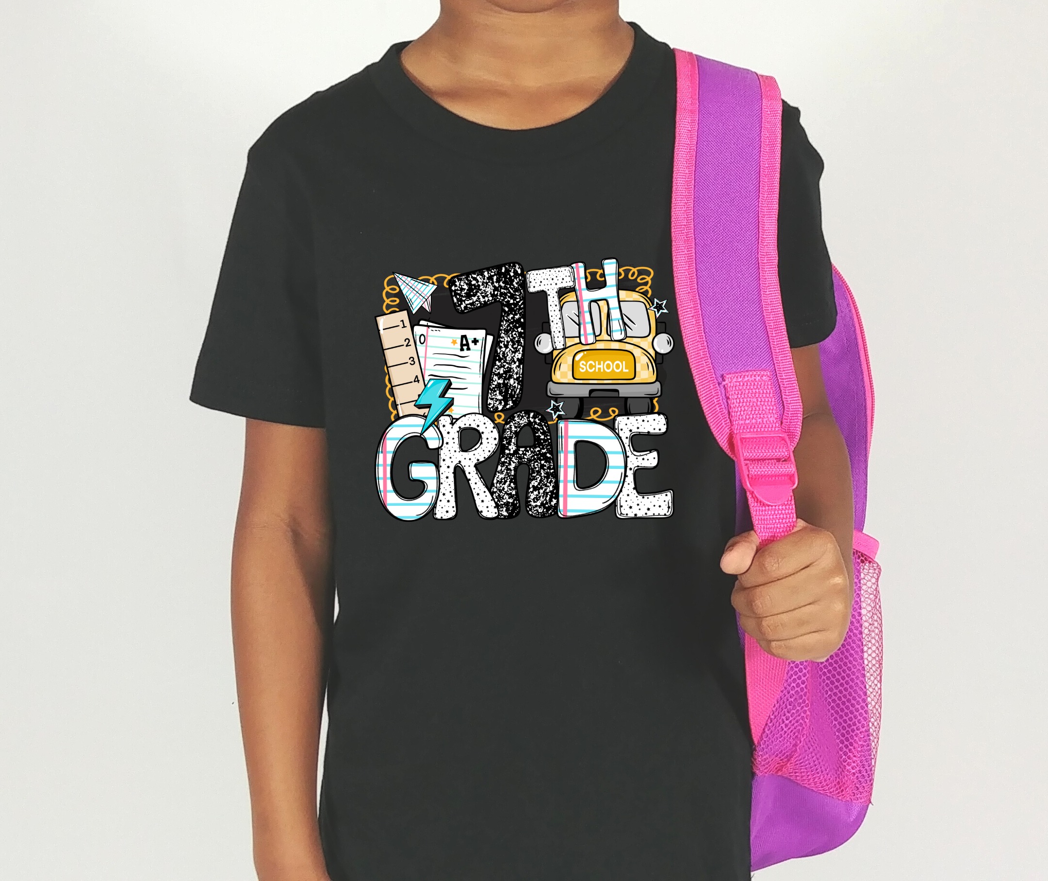 7th Grade T-Shirt, Back to School, Seventh Grade Shirt, School Bus Tee, Student Gift, Seventh Grader Shirt, Seventh Grade Team Shirt - Image 4