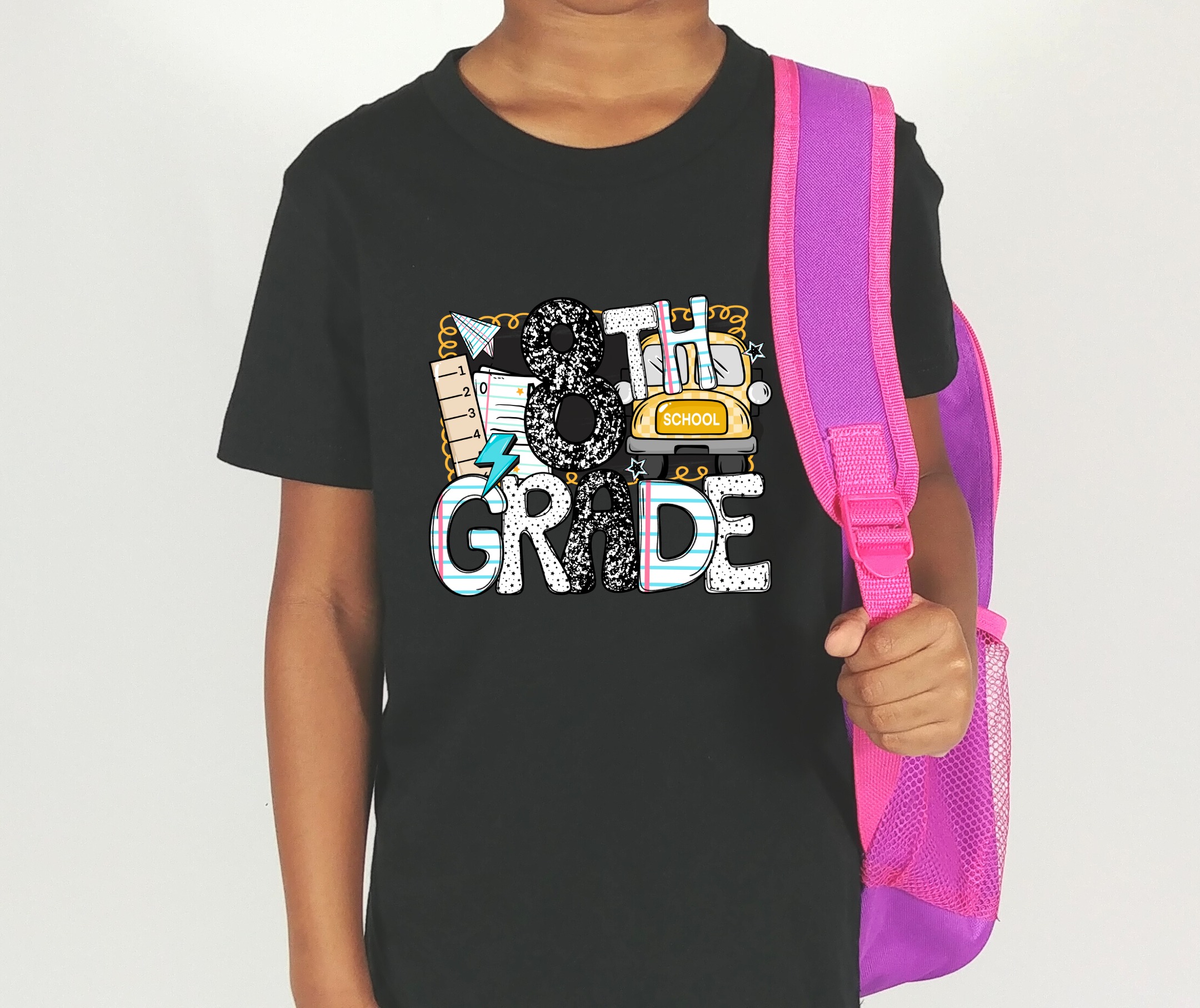 8th Grade T-Shirt, Back to School Shirt, Eighth Grader Gift, School Bus Tee, Graduation Shirt, Eighth Grade Outfit, Student TShirt - Image 4