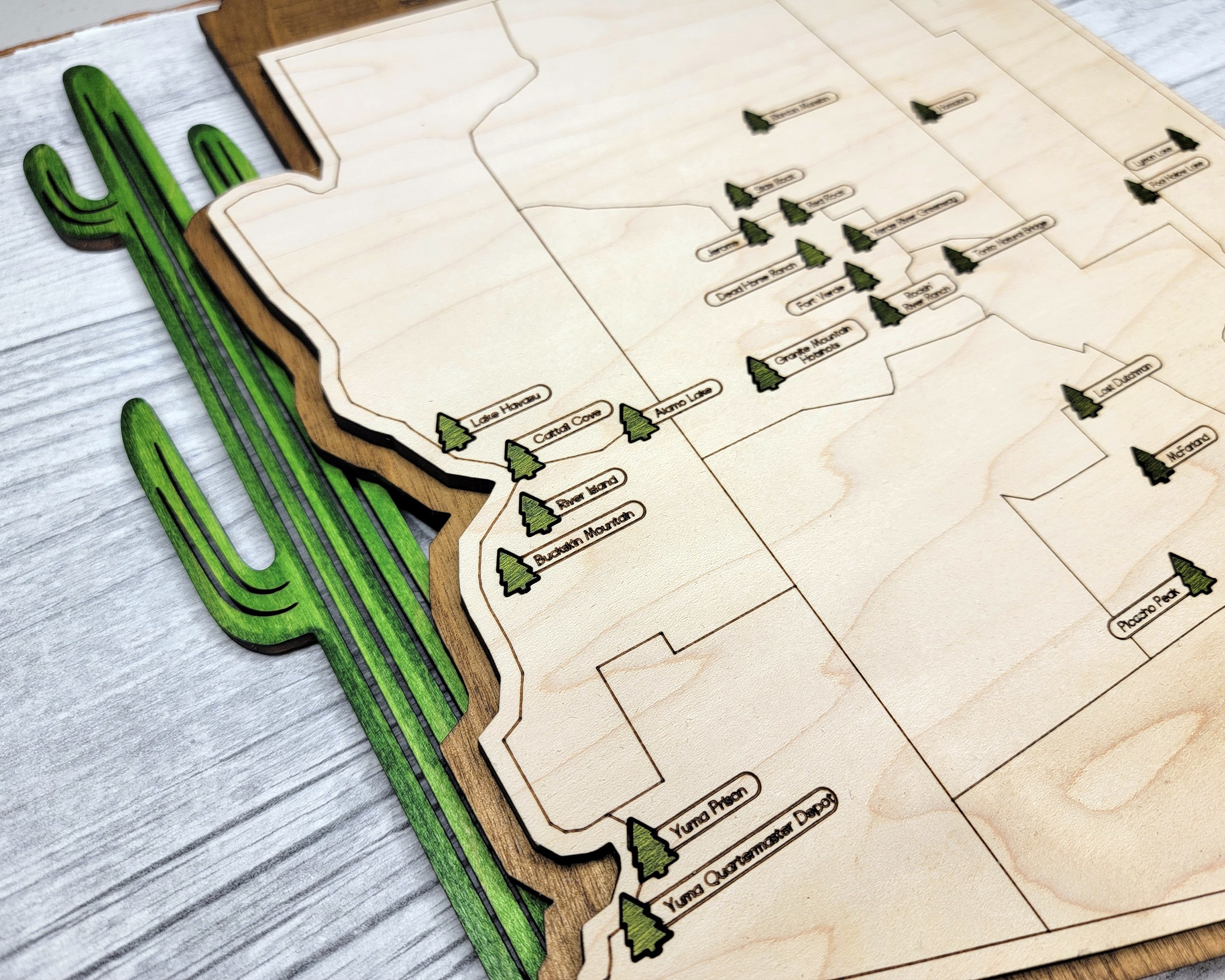 Arizona Custom State Park Travel Map Sign, Natural Wood Sign, Arizona State Parks Travel Map, Personalized Arizona Tracker Map - Image 8