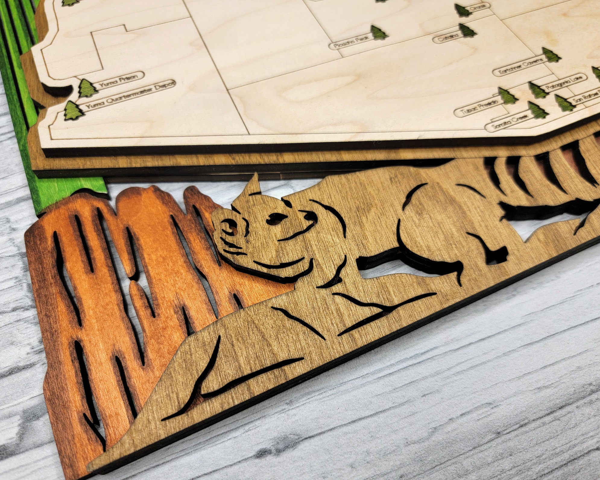 Arizona Custom State Park Travel Map Sign, Natural Wood Sign, Arizona State Parks Travel Map, Personalized Arizona Tracker Map - Image 6