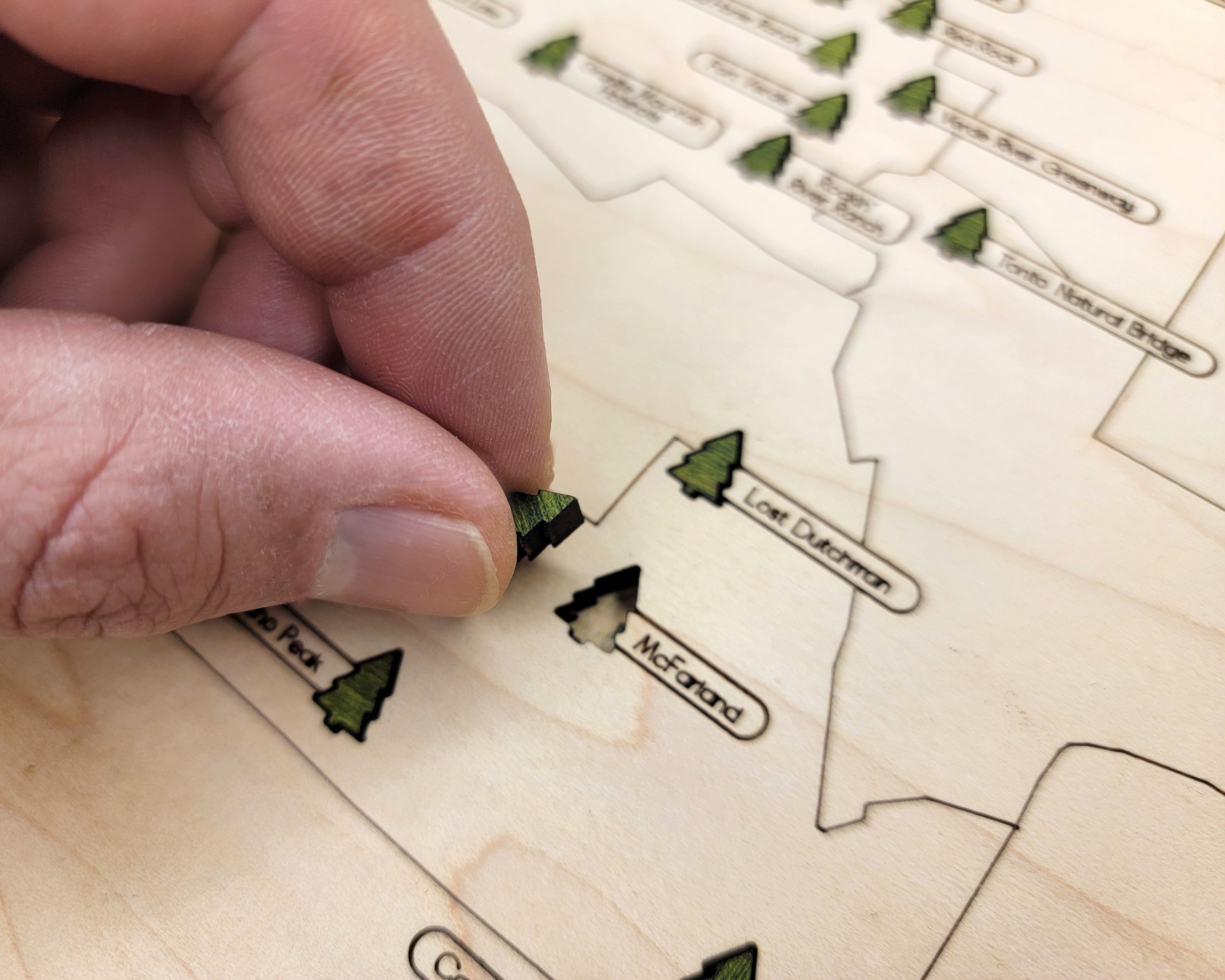Arizona Custom State Park Travel Map Sign, Natural Wood Sign, Arizona State Parks Travel Map, Personalized Arizona Tracker Map - Image 4