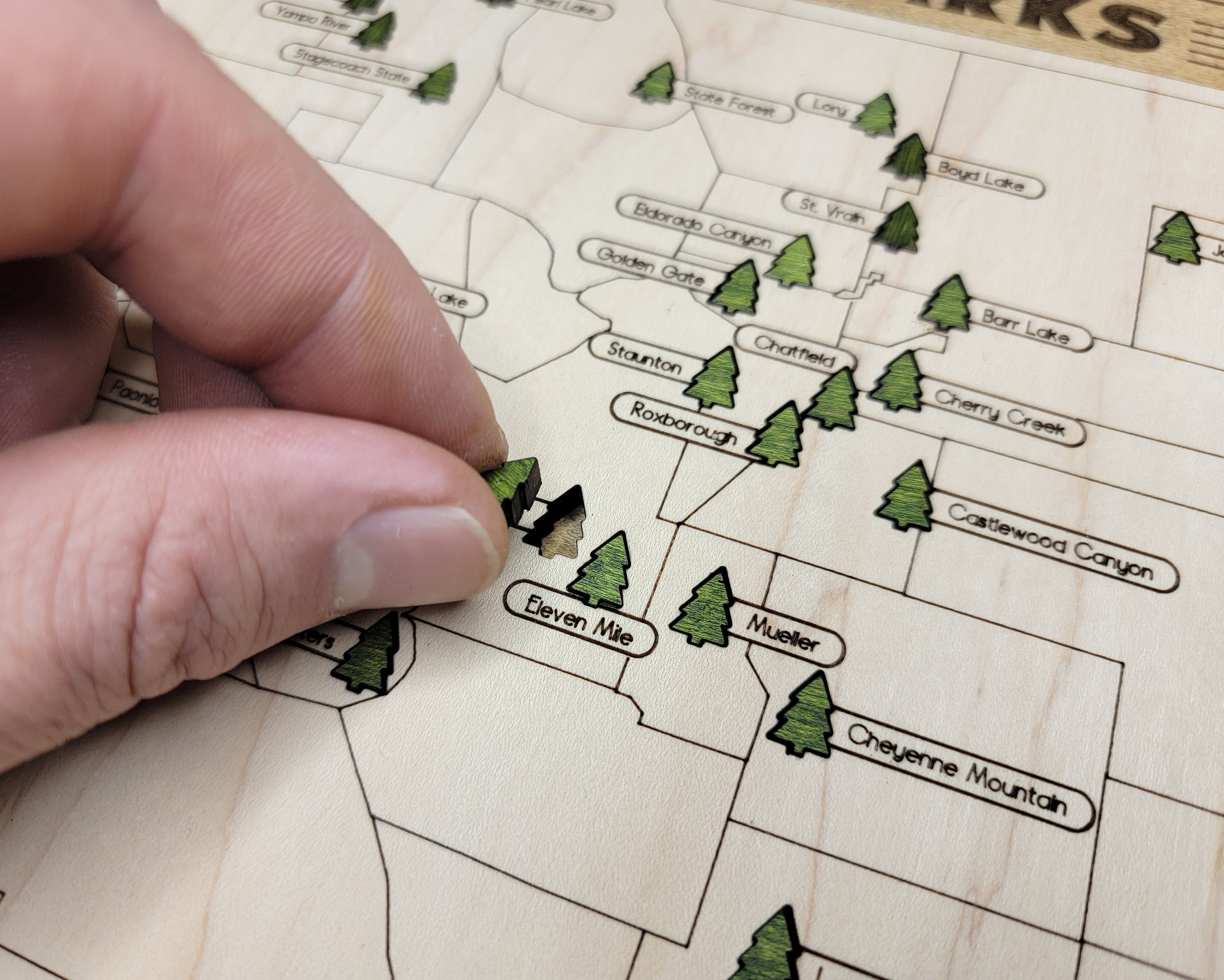 Colorado Custom State Park Travel Map Sign, Natural Wood Sign, Colorado State Parks Travel Map, Personalized Colorado Tracker Map - Image 3