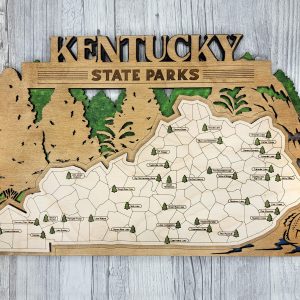 Kentucky Custom State Park Travel Map Sign, Natural Wood Sign, Kentucky State Parks Travel Map, Personalized Kentucky Tracker Map