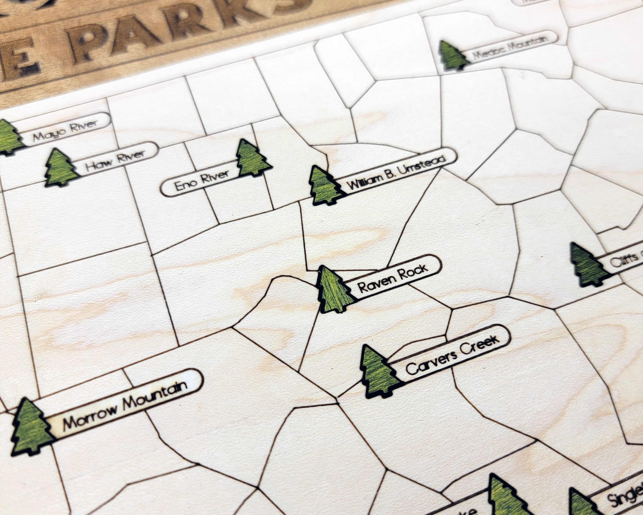 North Carolina Custom State Park Travel Map Sign, Natural Wood Sign, North Carolina State Parks Travel Map, Personalized North Carolina Tracker Map - Image 5
