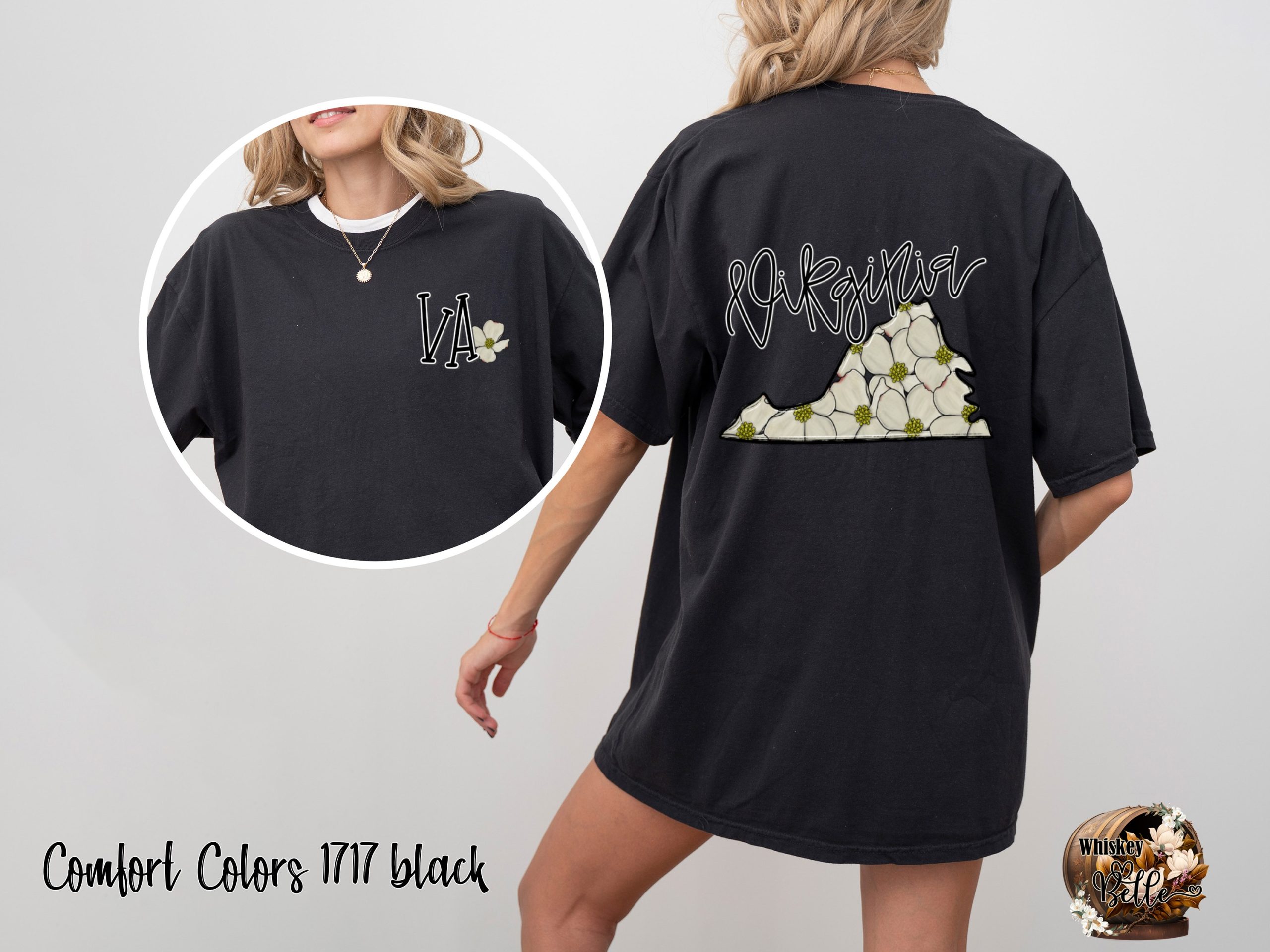 Virginia State Flower T-Shirt, Dogwood Blossom Shirt, VA Gift Tee, Floral State Pride, Virginia Lover, Comfort Colors T Shirt - Image 2