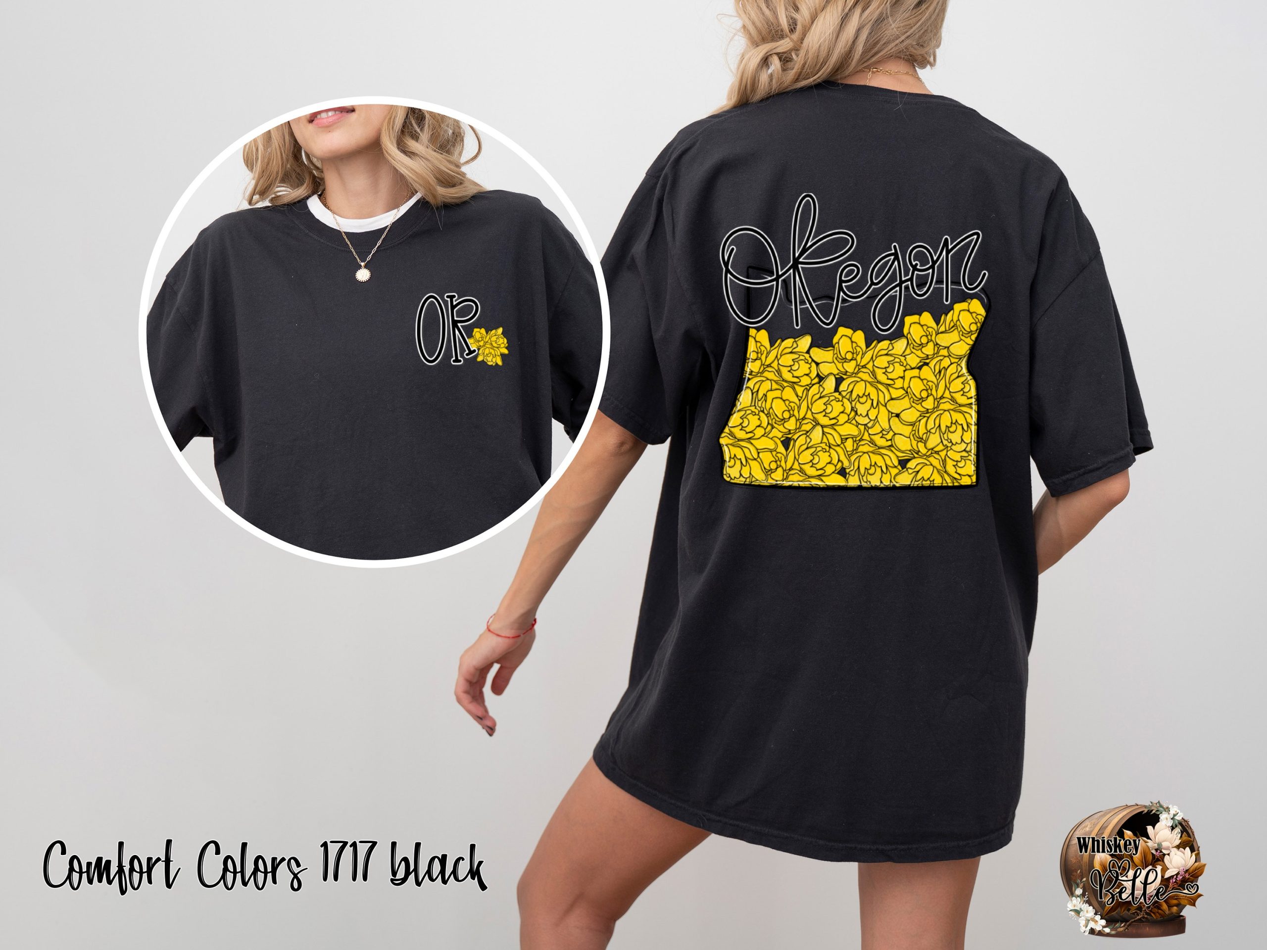 Oregon Flowers T-Shirt, Floral State Tee, Oregon Gift, Trendy Oregon Shirt, Travel Shirt, Vacation Tee, Oregon Souvenir, Pacific Northwest - Image 2