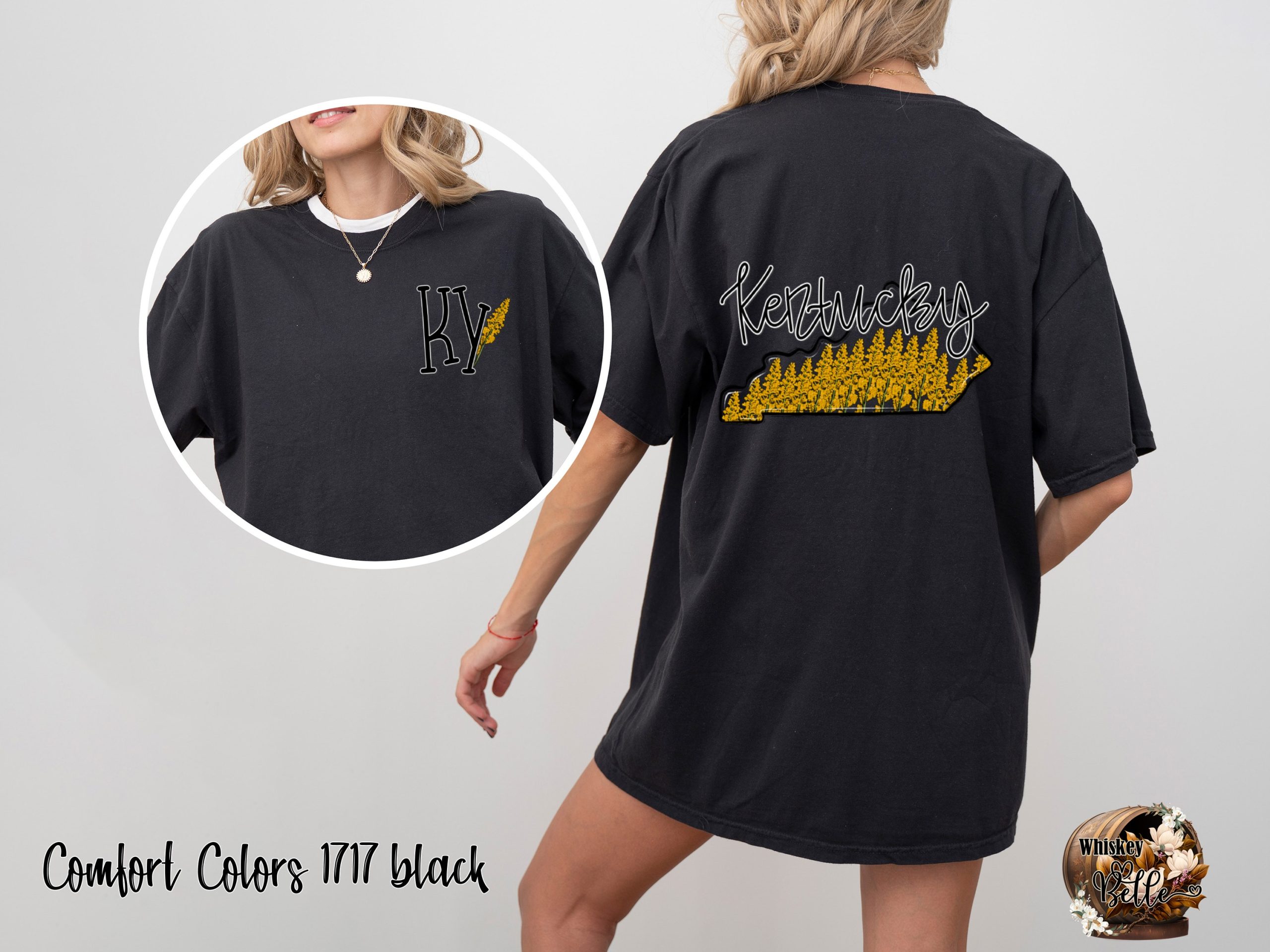 Comfort Colors C1717 Kentucky T-Shirt, KY Wildflower State Tee, Floral KY Gift, Kentucky Outline Shirt, Unisex Kentucky Shirt, KY Lover Tee - Image 2