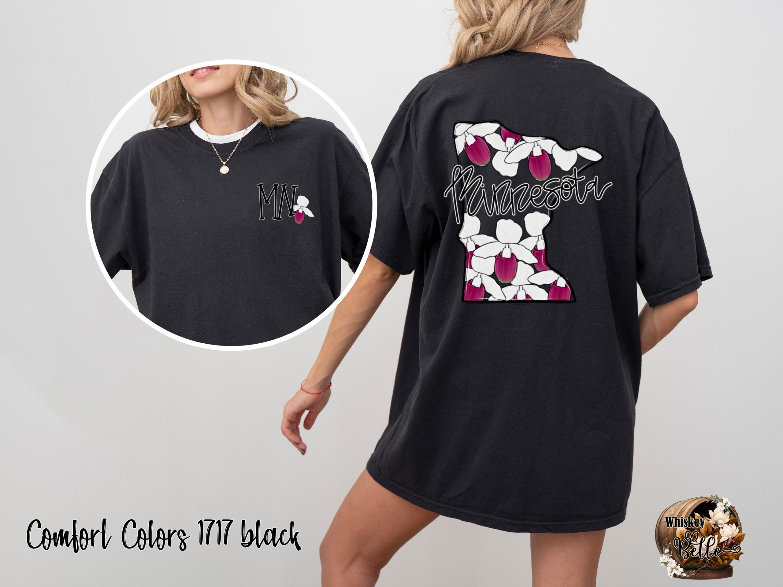 Comfort Colors C1717 Minnesota T-Shirt, Lady Slipper, State Flower Tee, MN Pride, Floral Design, Trendy Shirt, Gift for Her, Unique Souvenir - Image 2