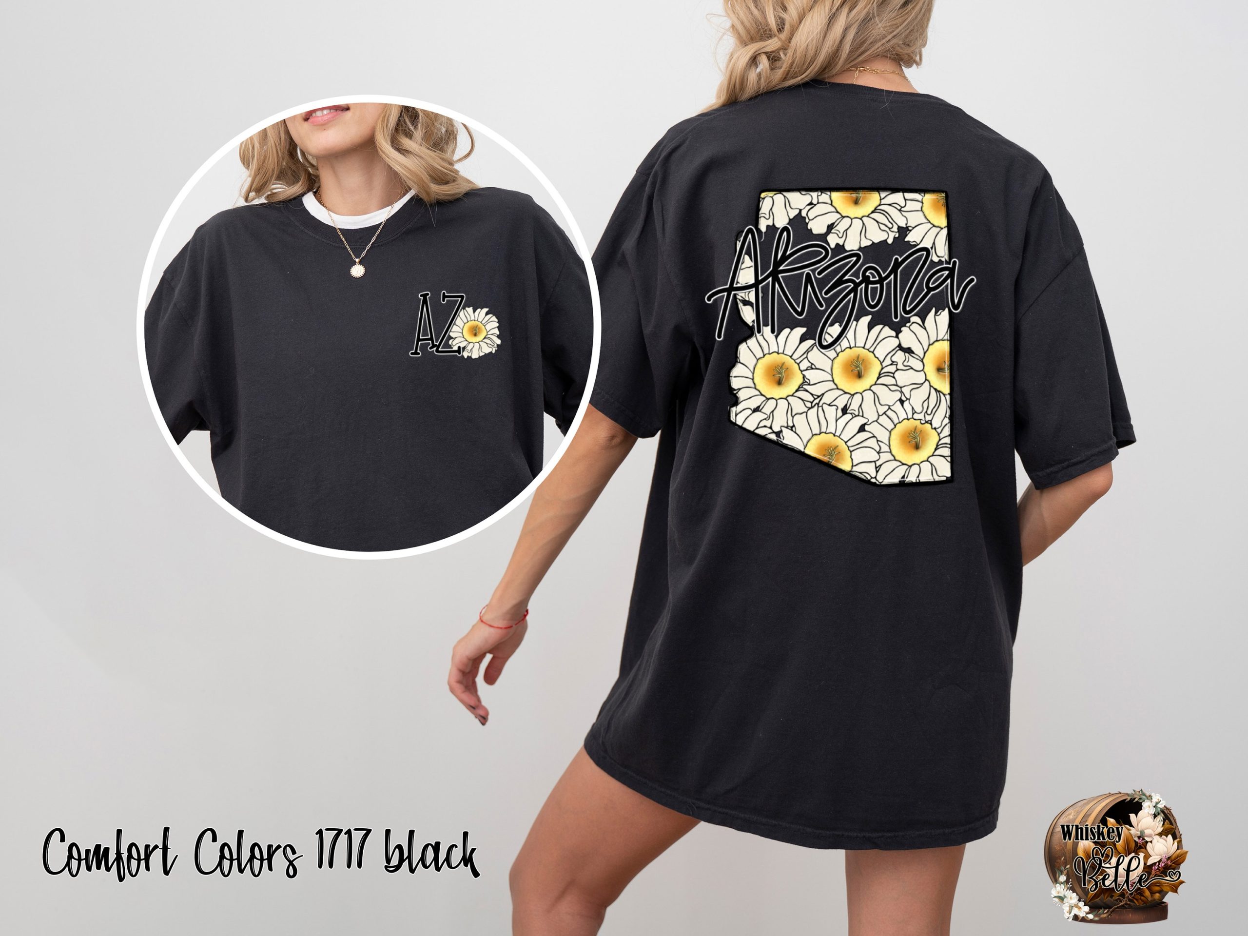 Comfort Colors C1717 Arizona T-Shirt, Floral AZ Shirt, Daisy Graphic Tee, State Pride Shirt, USA Travel Shirt, Gift For Her, Comfy T Shirt - Image 2