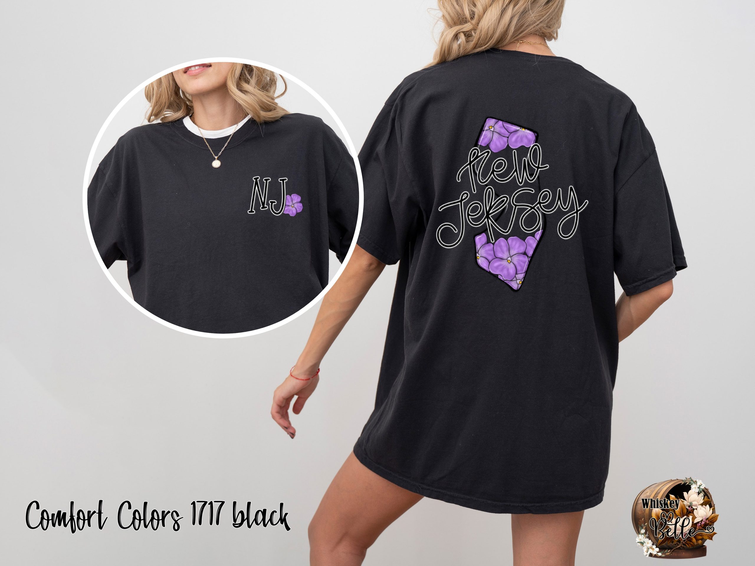 New Jersey T-Shirt, Floral NJ Shirt, State Pride Shirt, New Jersey Gift, NJ Flowers T-Shirt, Jersey Lover Gift, Jersey TShirt, Jersey Girl - Image 2