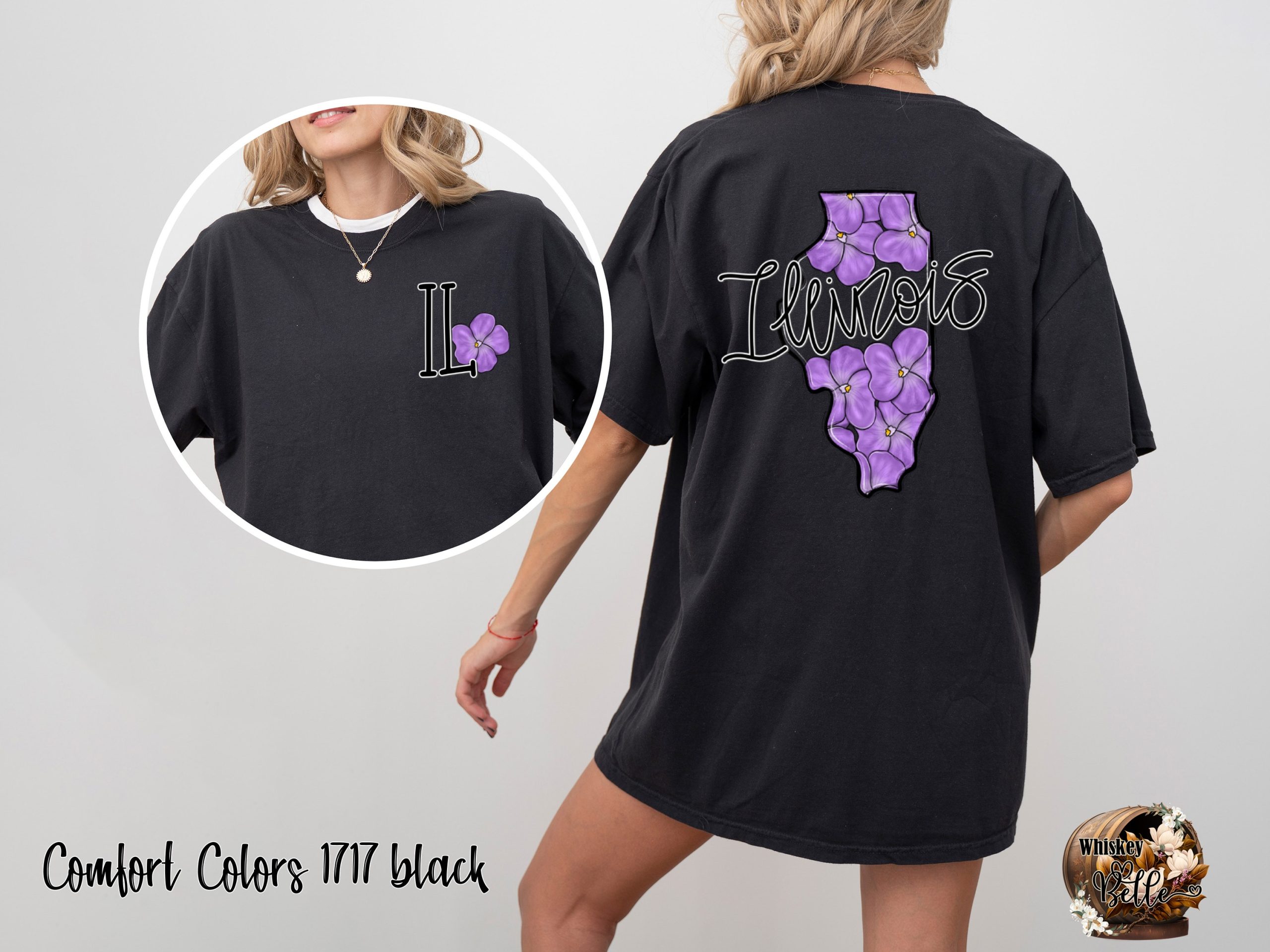Comfort Colors C1717 Illinois Violet T Shirt, Floral State Shirt, Illinois Shirt, Violet Flower Shirt, Cute State Shirt, Illinois Gift Tee - Image 2