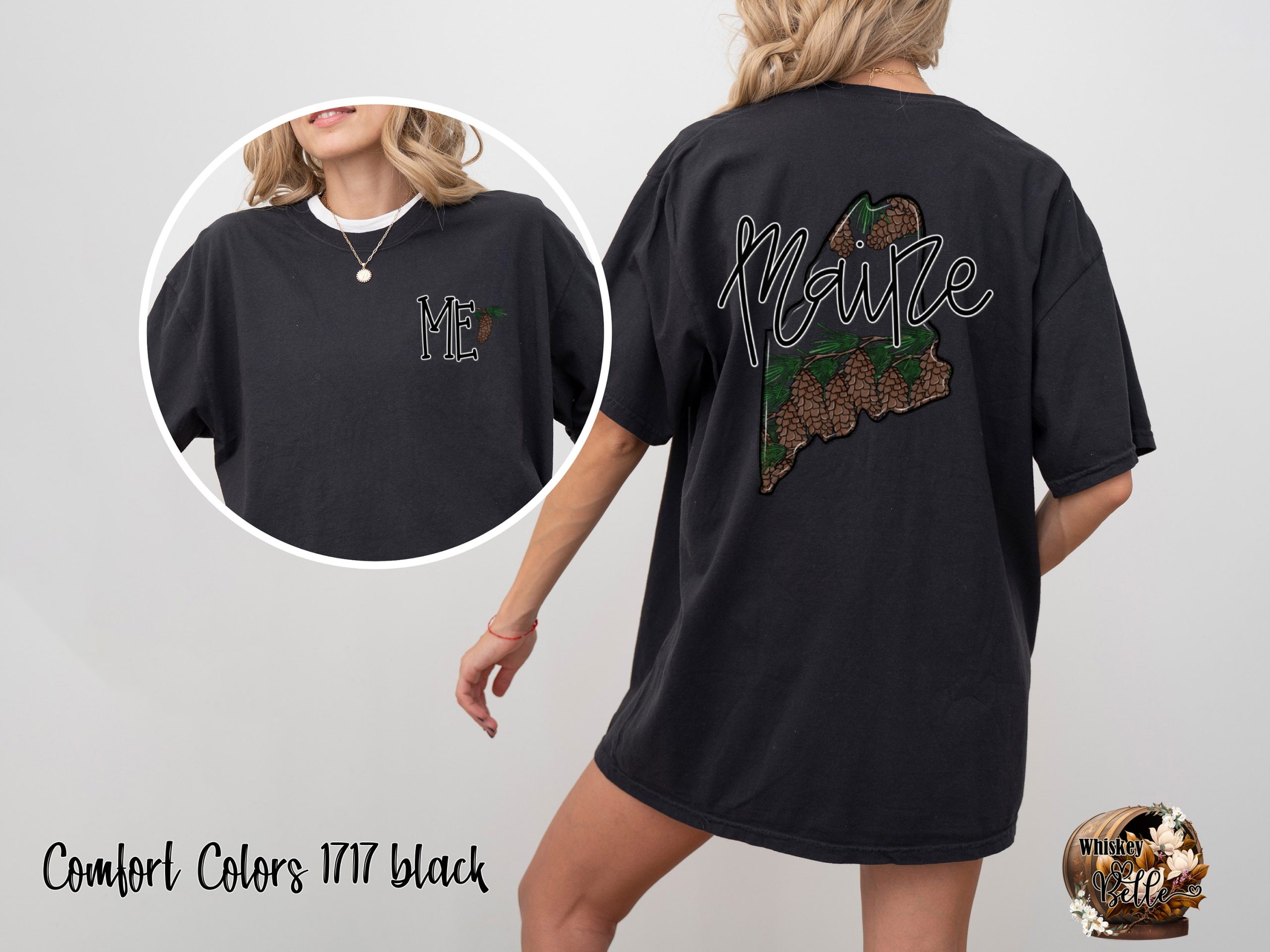 Comfort Colors C1717 Maine T-Shirt, Pine Cone Shirt, State Pride Tee, Vacation Souvenir, New England Gift, Nature Lover Present - Image 2