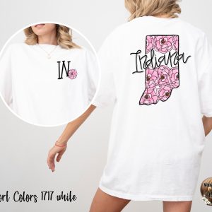 Comfort Colors C1717 Indiana Peony T-Shirt, Floral State Tee, Indiana Flower Shirt, Blooming Indiana Shirt, Indiana Gift, Indiana Souvenir