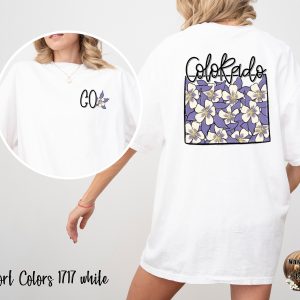 Comfort Colors C1717 Colorado Floral T-Shirt, State Pride Shirt, Rocky Mountain Tee, Flower Graphic Tee, Vacation Souvenir, Unisex Shirt