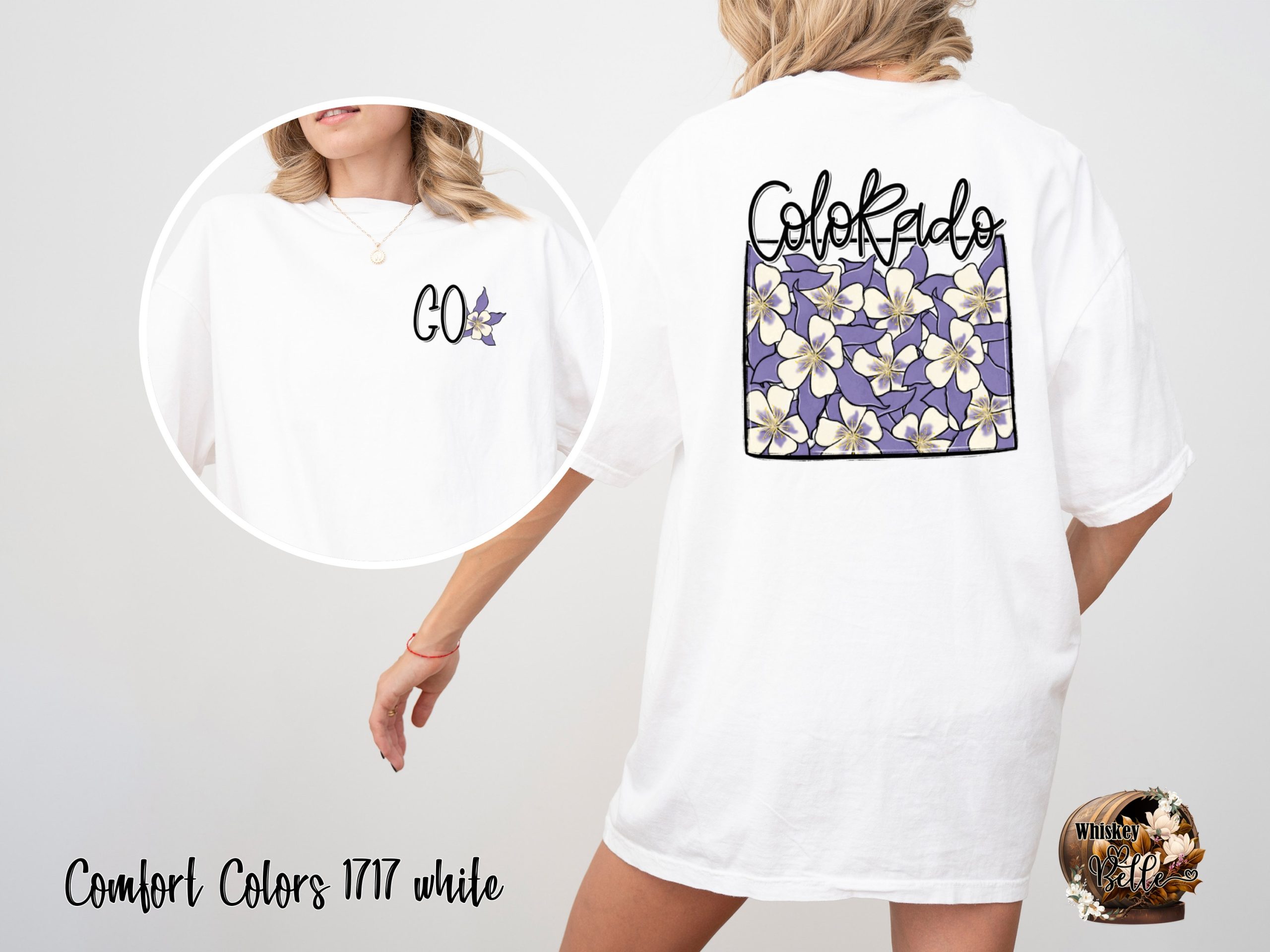 Comfort Colors C1717 Colorado Floral T-Shirt, State Pride Shirt, Rocky Mountain Tee, Flower Graphic Tee, Vacation Souvenir, Unisex Shirt
