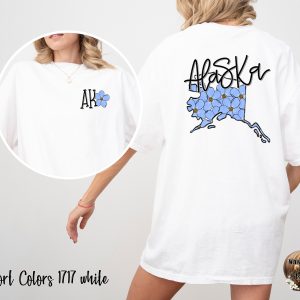 Comfort Colors C1717 Alaska Forget Me Not T-Shirt, AK Floral Shirt, Alaska State Flower Tee, Travel Souvenir Shirt, Gift For Alaskan, AK