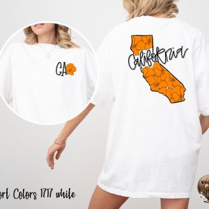 Comfort Colors C1717 California Poppy T-Shirt, CA State Flower Tee, Graphic California T Shirt, Floral State Map Top, Souvenir T-Shirts