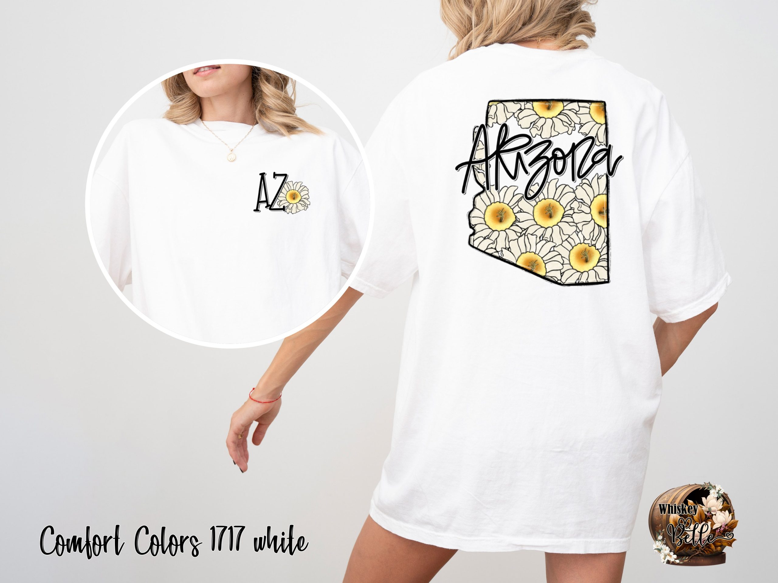 Comfort Colors C1717 Arizona T-Shirt, Floral AZ Shirt, Daisy Graphic Tee, State Pride Shirt, USA Travel Shirt, Gift For Her, Comfy T Shirt