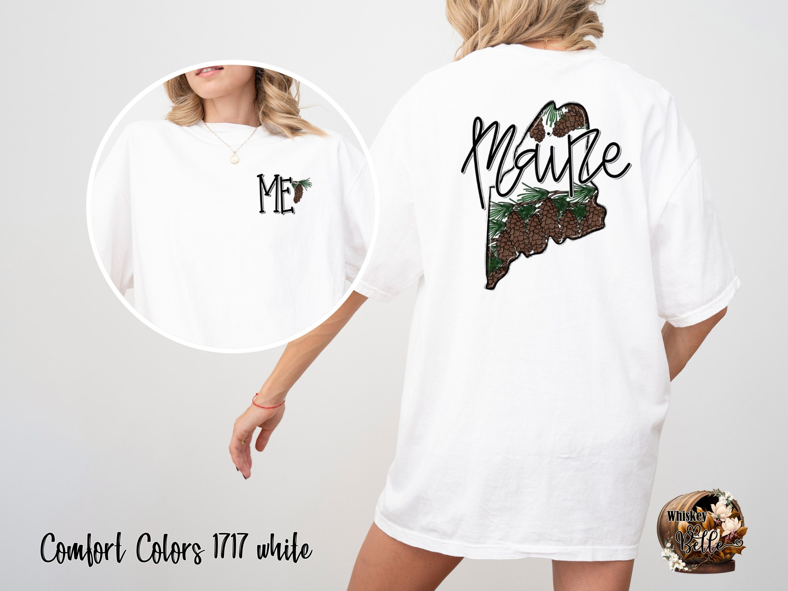 Comfort Colors C1717 Maine T-Shirt, Pine Cone Shirt, State Pride Tee, Vacation Souvenir, New England Gift, Nature Lover Present