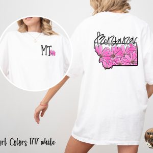Comfort Colors C1717 Montana Flower T-Shirt, MT Daisy State Pride Tee, Botanical Montana Souvenir, Pink Floral Graphic, Gift for Montana