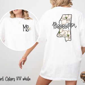Comfort Colors C1717 Mississippi Magnolia T-Shirt, Southern Flower Tee, State Pride Shirt, Floral Design T-Shirt, Botanical Print T-Shirt