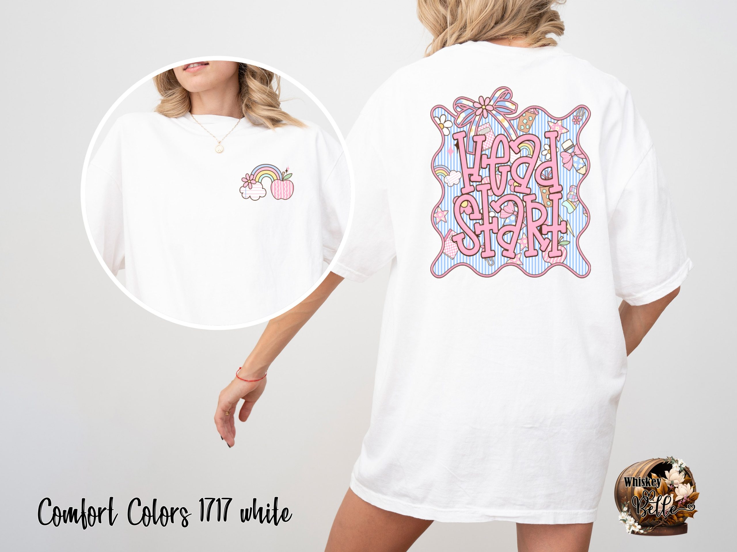 Comfort Colors Head Start T-Shirt, Teacher Shirt, Back to School Tee, Elementary School Apparel, Cute Teacher Gift, Rainbow Apple Shirt - Image 2