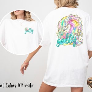 Comfort Colors 1717 Salty T-Shirt, Ocean Wave Tee, Beach Lover Gift, Sea Anchor Top, Summer Apparel, Vacation Shirt, Coastal Vibes