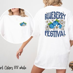 Comfort Colors C1717, Blueberry Festival T-Shirt, Floral Tee, Summer Shirt, Fruit Design, Gift for Her, Trendy Tee, Vacation T-Shirt