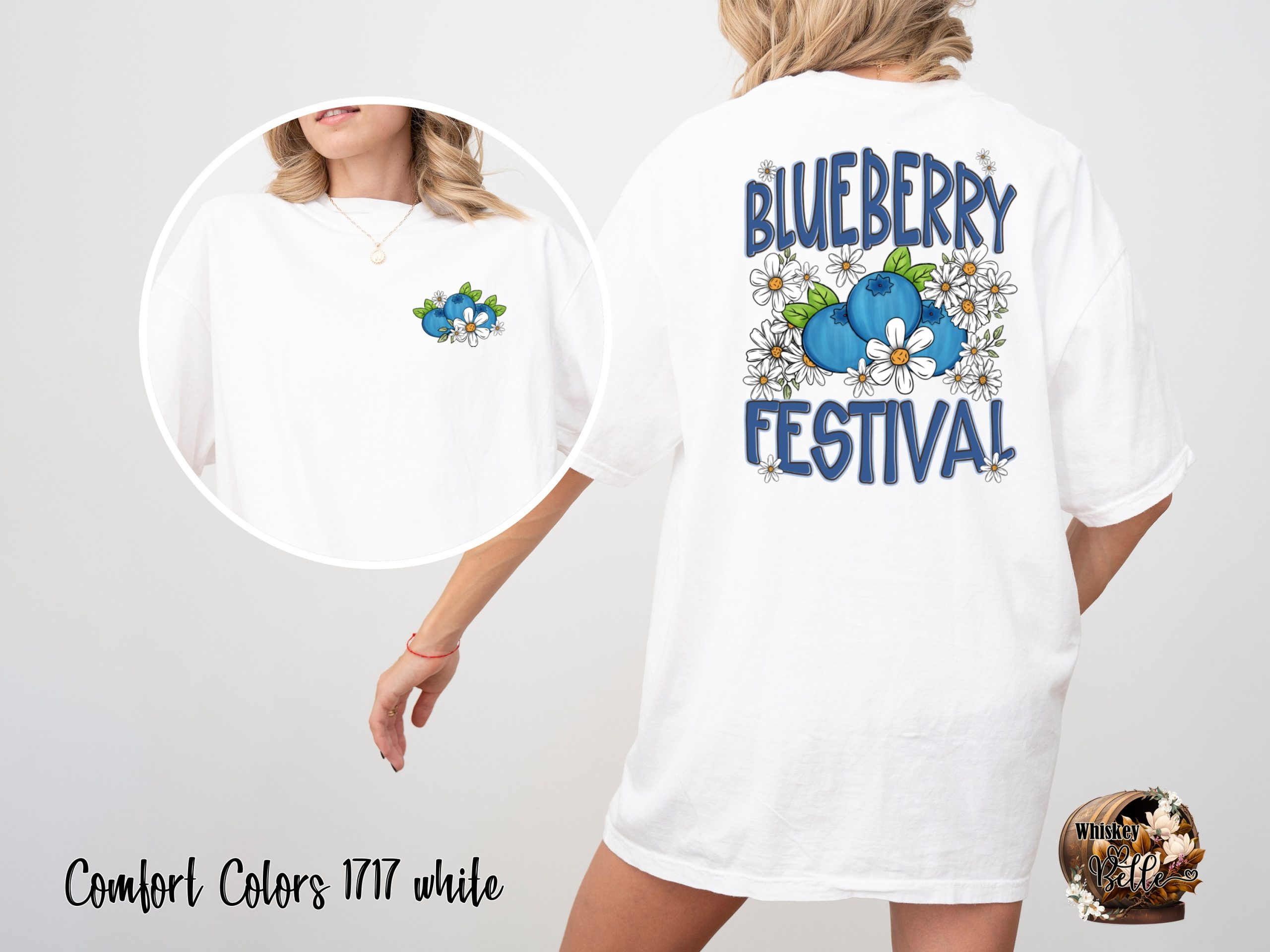 Comfort Colors C1717, Blueberry Festival T-Shirt, Floral Tee, Summer Shirt, Fruit Design, Gift for Her, Trendy Tee, Vacation T-Shirt