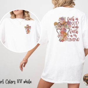 Comfort Colors C1717 Floral Cross T-Shirt, Faith in God T-Shirt, Religious Shirt, Christian Tee, Flower Cross Shirt, Spiritual T-Shirt