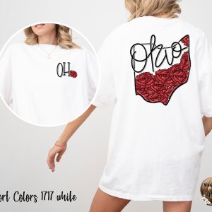 Ohio Rose T-Shirt, State Flower Shirt, Floral Ohio Tee, Ohio Pride Shirt, Home State T-Shirt, Ohio Gift Tee, Ohio Souvenir Shirt