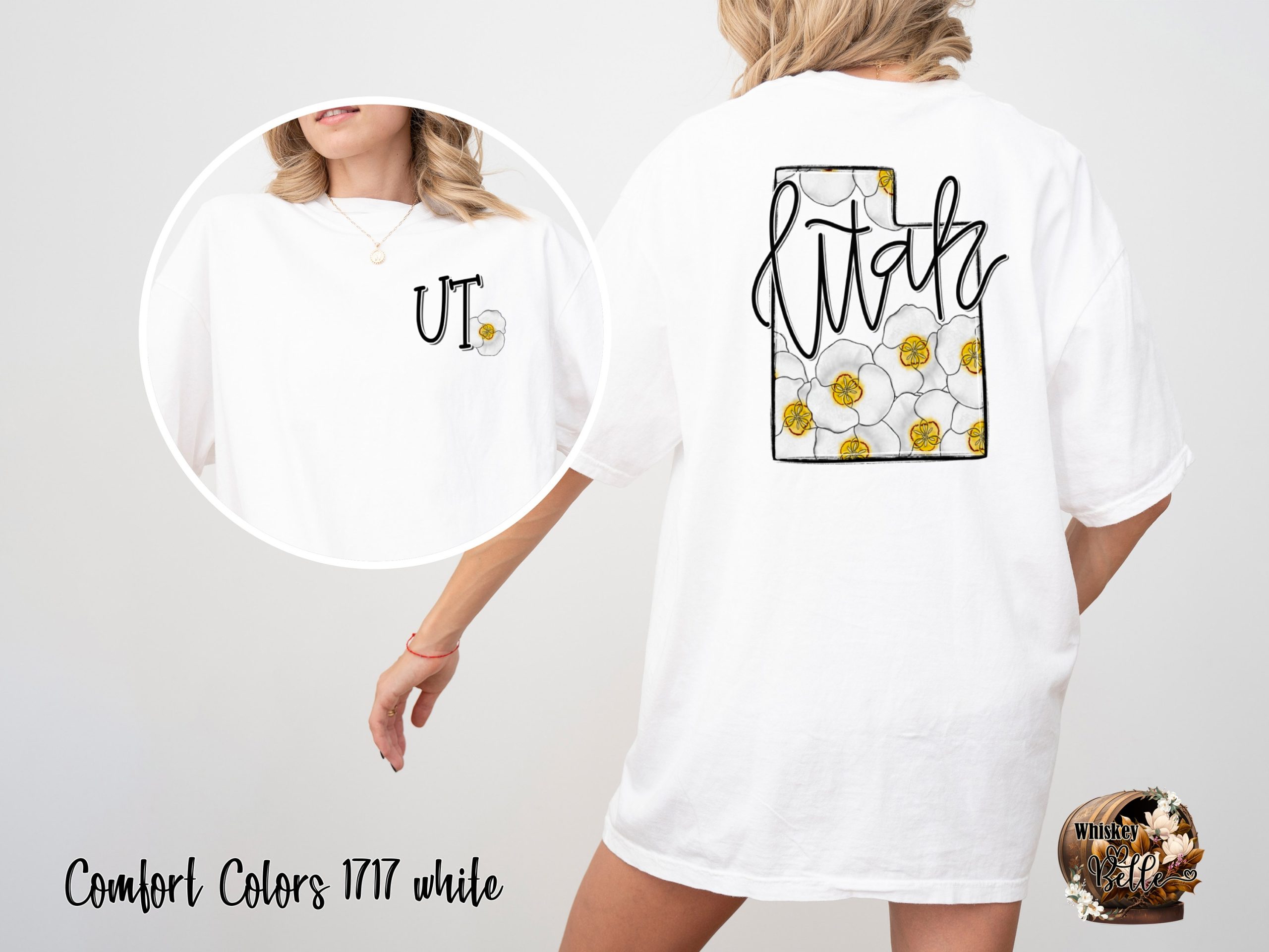 Utah Floral T-Shirt, State Pride Tee, Trendy Utah Shirt, Mountain State Gift, Flower Design Shirt, Souvenir Tee, Unique State Shirt