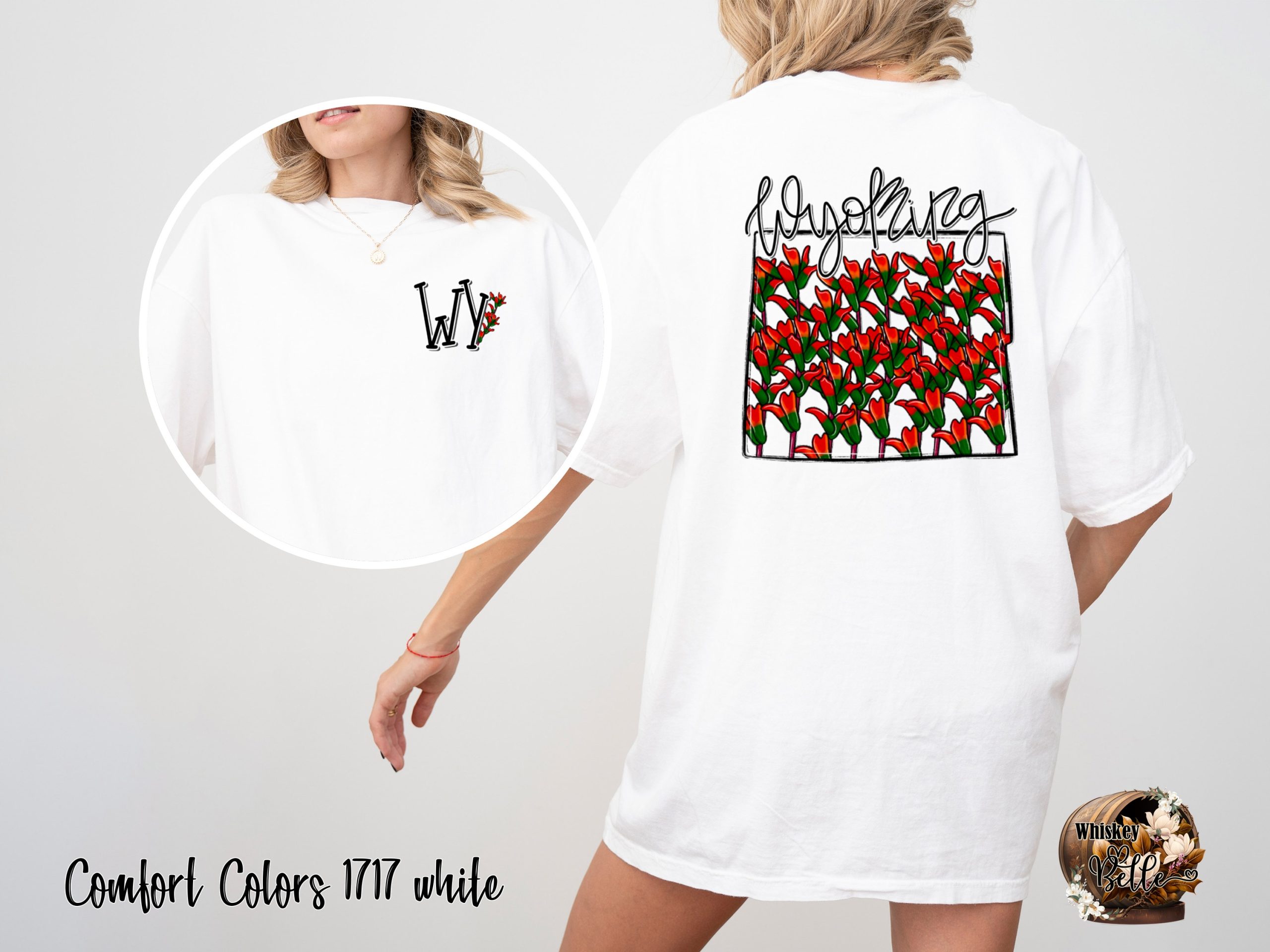 Wyoming Flowers T-Shirt, State Pride Shirt, Floral WY Tee, Souvenir Gift, Trendy Graphic Top, Vacation Tee, Wyoming Lover Gift