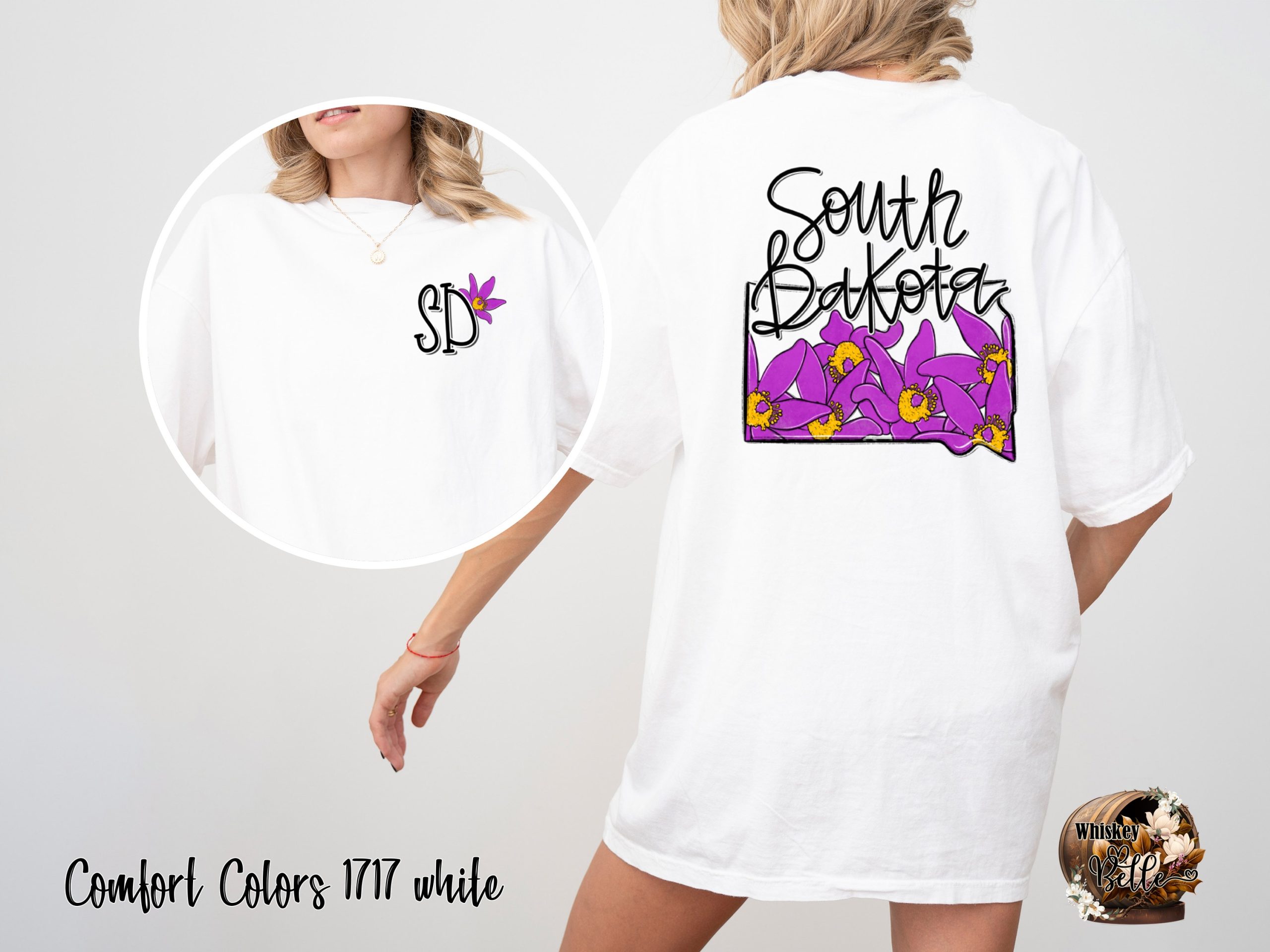 South Dakota T Shirt, SD Flower T-Shirt, State Pride Tee, Floral State Outline Shirt, Purple Flower Shirt, Dakotas Shirt, Trendy Shirt