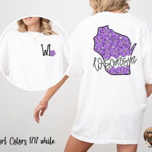Wisconsin Violet State Flower T-Shirt, Floral WI Tee, Pretty Purple Flower Shirt, Souvenir TShirt, Gift for Wisconsinite, Vacation Tee