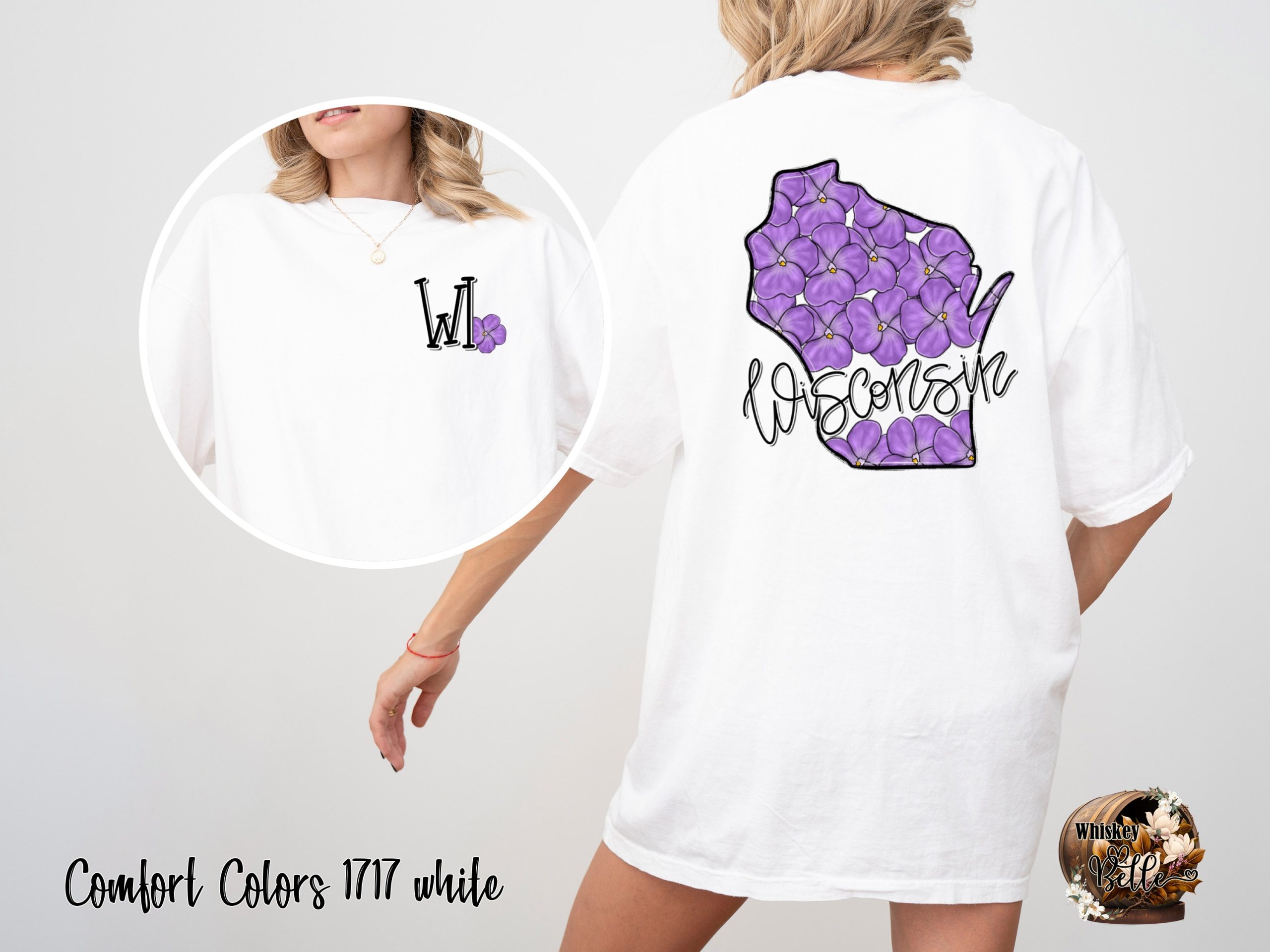 Wisconsin Violet State Flower T-Shirt, Floral WI Tee, Pretty Purple Flower Shirt, Souvenir TShirt, Gift for Wisconsinite, Vacation Tee