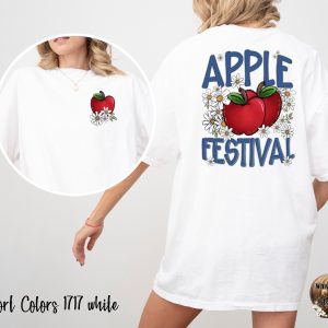 Comfort Colors C1717 Apple Festival T-Shirt, Fall Harvest Shirt, Floral Apples Tee, Autumn Festival Top, Orchard Visit, Cute Graphic T Shirt