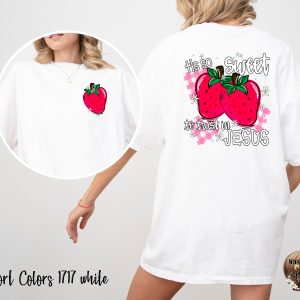Comfort Colors C1717 T-Shirt, Sweet Jesus Tee, Strawberry Shirt, Christian Apparel, Religious Gift, Trendy T Shirt, Faith Based Clothing